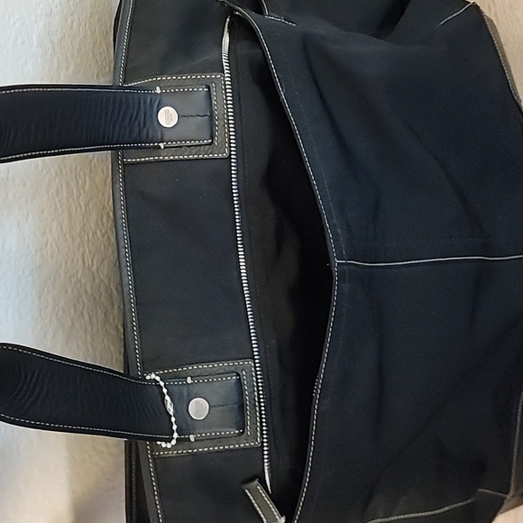 Coach Oversized Leather & Nylon Travel Tote - Picture 9 of 13